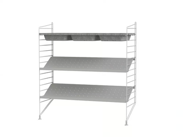 HALLWAY C - Powder coated steel shoe cabinet by String Furniture - view 3